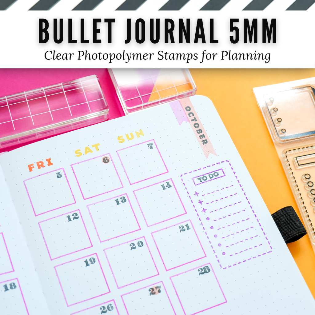 Bullet Journal 5mm Grid Clear Photopolymer Stamps
