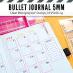Bullet Journal 5mm Grid Clear Photopolymer Stamps