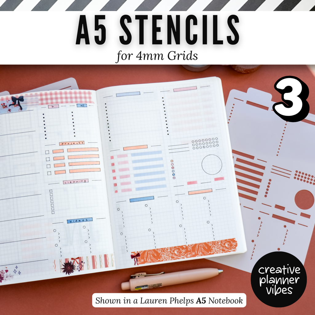 A5 | 4mm Grid Full Page Templates & Stencil image 14