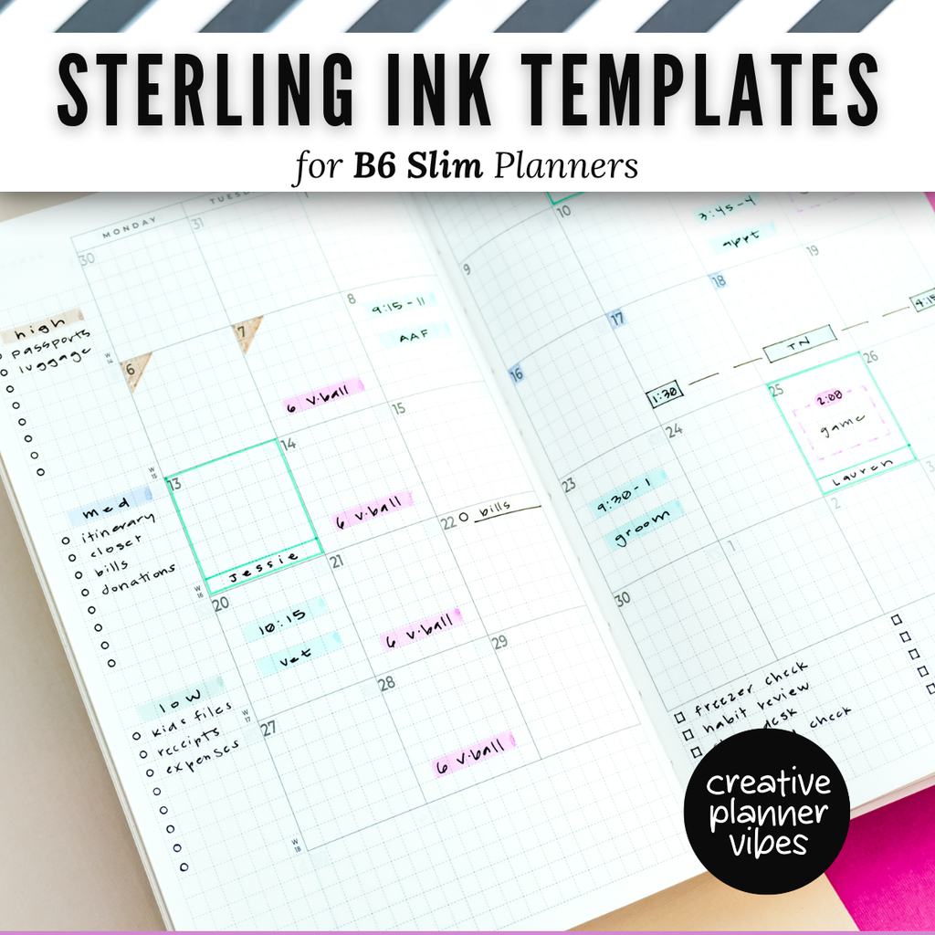 Sterling Ink B6 Slim Full Page Templates & Monthly Stencil image 12