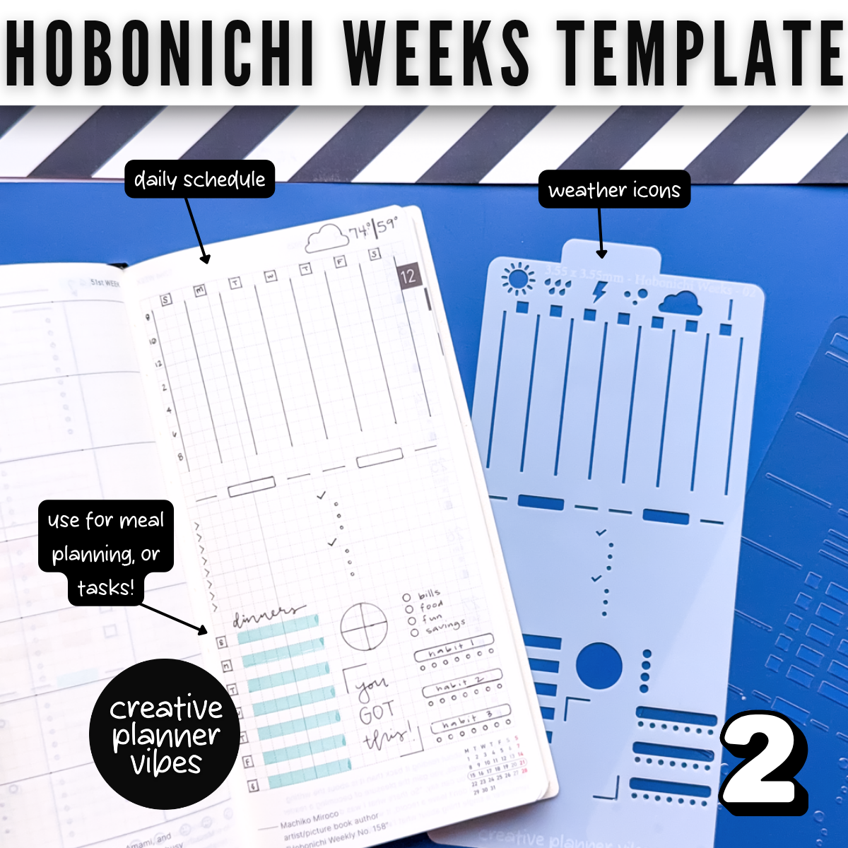 Hobonichi Weeks Full Page Template - Stencil 6 image 5