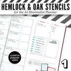 Hemlock & Oak A5 Minimalist Planner Stencils and Full Page Templates image 7