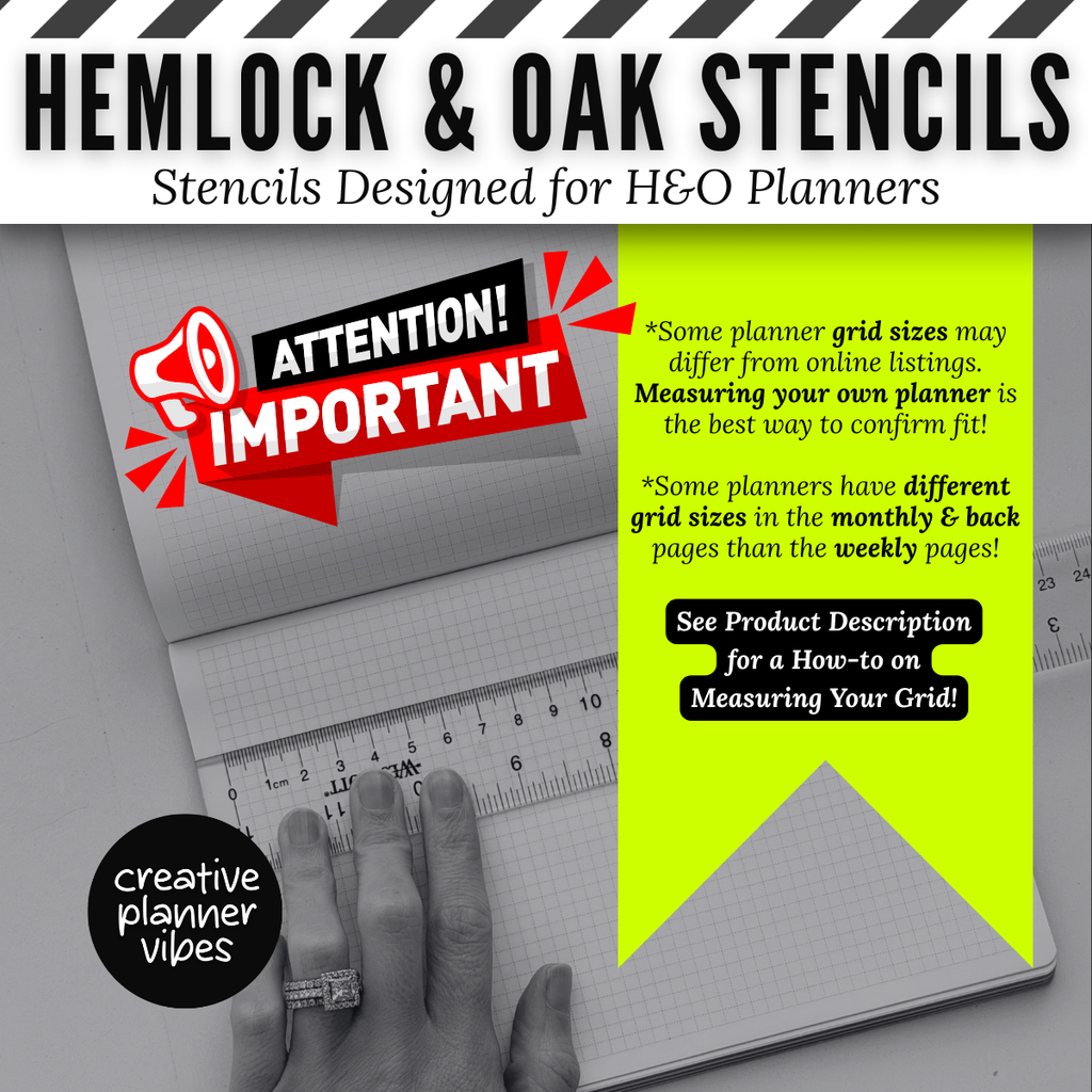 Hemlock & Oak A5 Minimalist Planner Stencils and Full Page Templates image 1