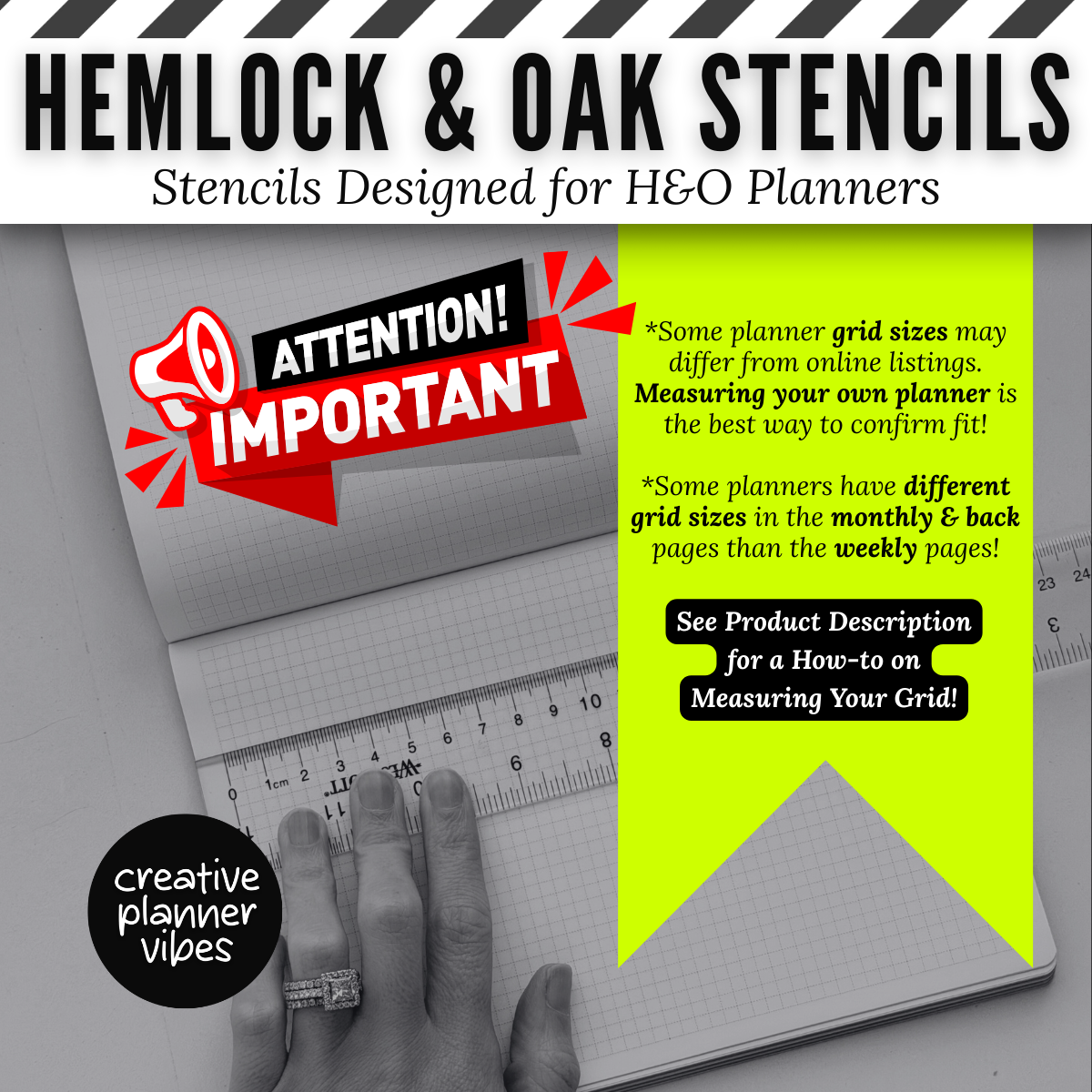 Hemlock & Oak A5 Minimalist Planner Stencils and Full Page Templates image 1