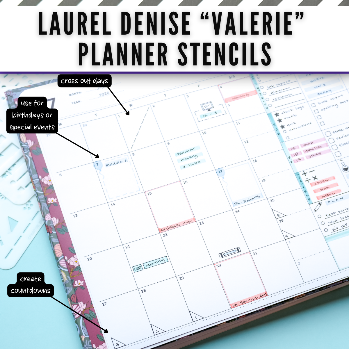 Laurel Denise "Valerie" Planner Stencils image 6