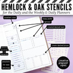 Hemlock & Oak Daily and Weekly & Daily Planner Stencils image 3