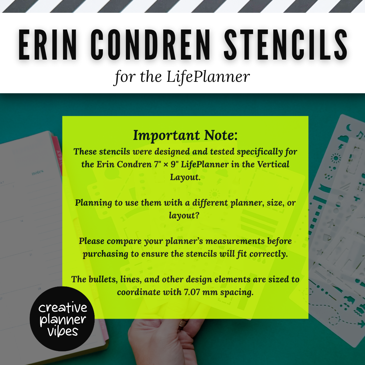 Erin Condren "LifePlanner" Stencils &amp; Spiral Inserts image 2