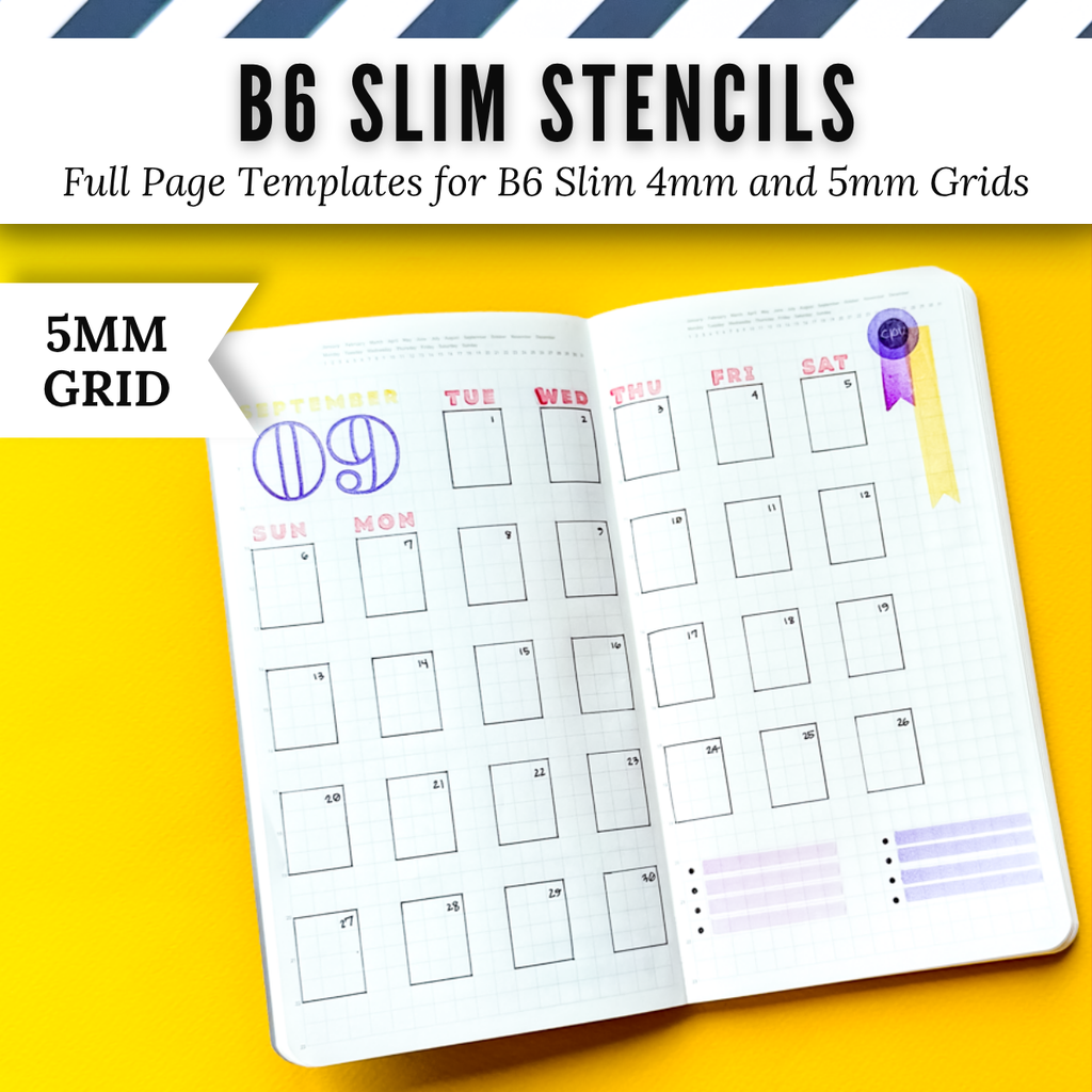 B6 Slim | 4mm and 5mm Full Page Templates & Stencils image 15