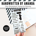 Handwritten by Amanda | Clear Photopolymer Stamps for Planning | 4" x 8" image 0