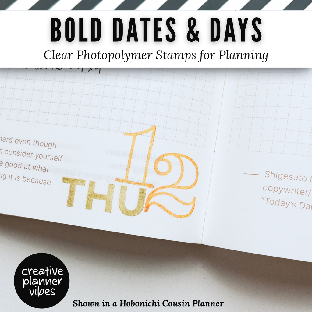 Bold Dates & Days Clear Photopolymer Stamps for Planning | 4" x 8" image 9