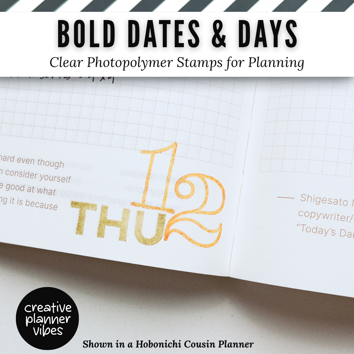 Bold Dates & Days Clear Photopolymer Stamps for Planning | 4" x 8" image 9