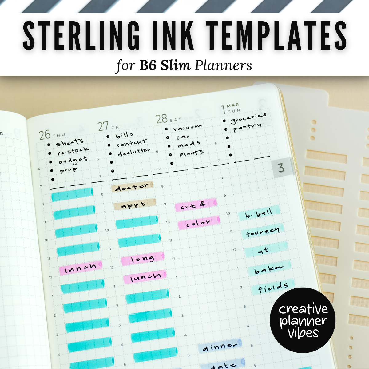 Sterling Ink B6 Slim Full Page Templates & Monthly Stencil image 9