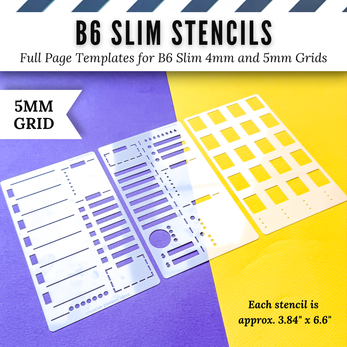 B6 Slim | 4mm and 5mm Full Page Templates & Stencils image 5