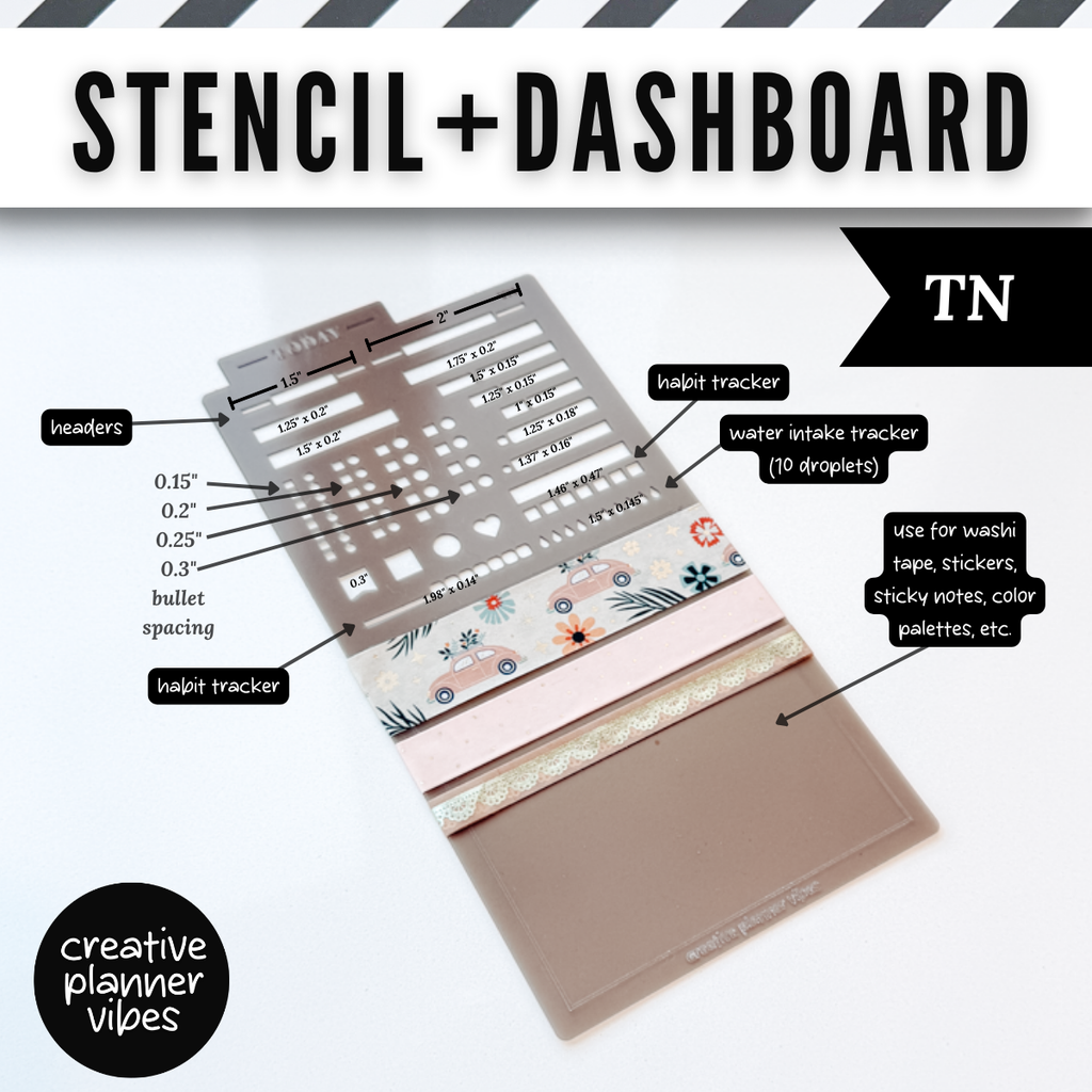 Stencil + Dashboard | Hobonichi Weeks & Cousin, A5, TN, B6 Planners, Journals and Notebooks image 10