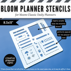 Bloom Classic Daily Planner Stencils | 8.5x11" and 5.5" x 8.25" Sizes image 3