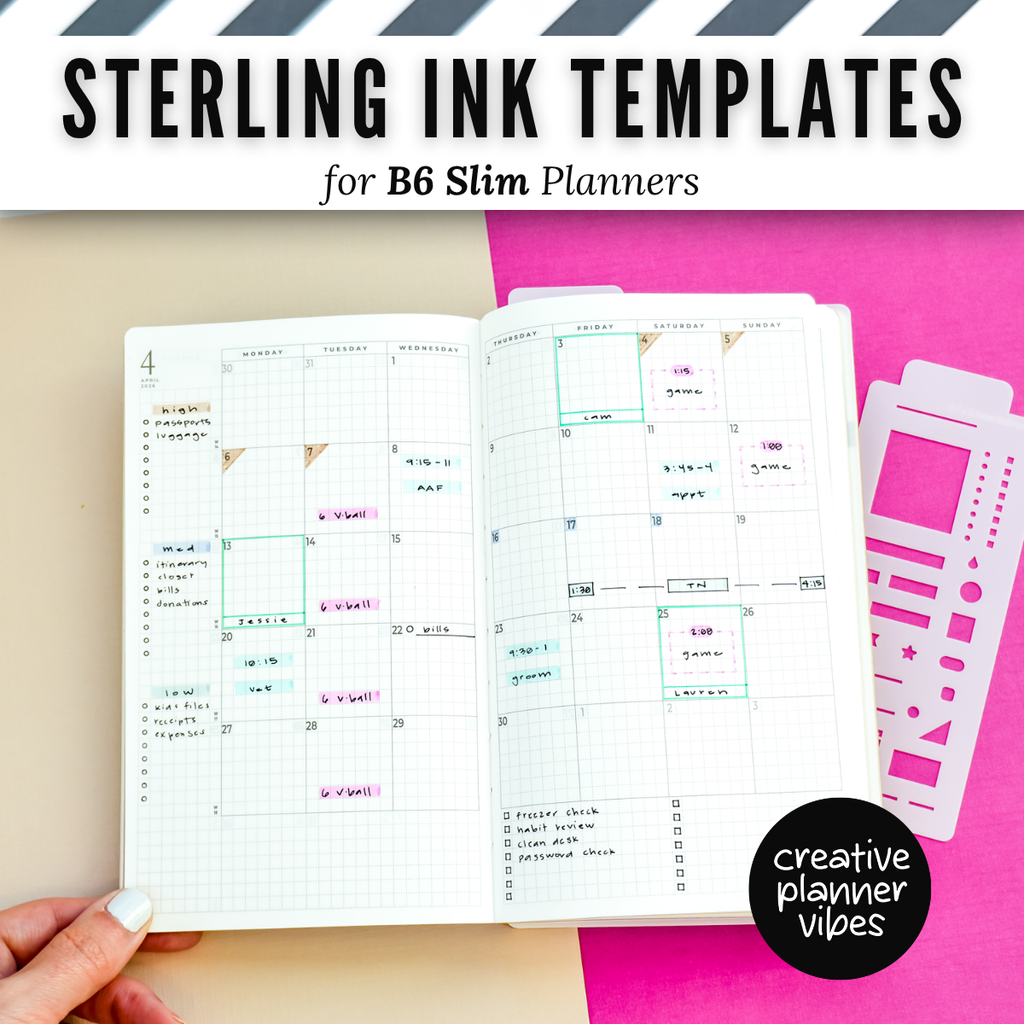 Sterling Ink B6 Slim Full Page Templates & Monthly Stencil image 14