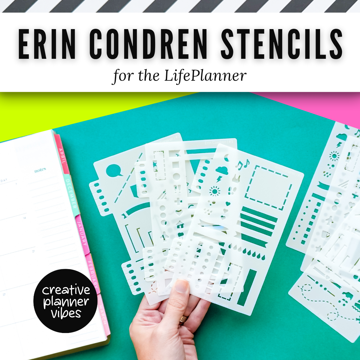 Erin Condren "LifePlanner" Stencils &amp; Spiral Inserts image 0