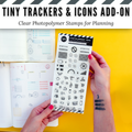 Tiny Trackers & Icons Add-on | Clear Photopolymer Stamps for Planning | 4" x 8" image 0