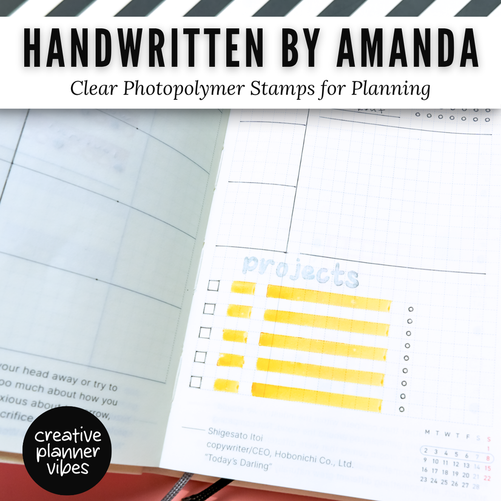 Handwritten by Amanda | Clear Photopolymer Stamps for Planning | 4" x 8" image 6