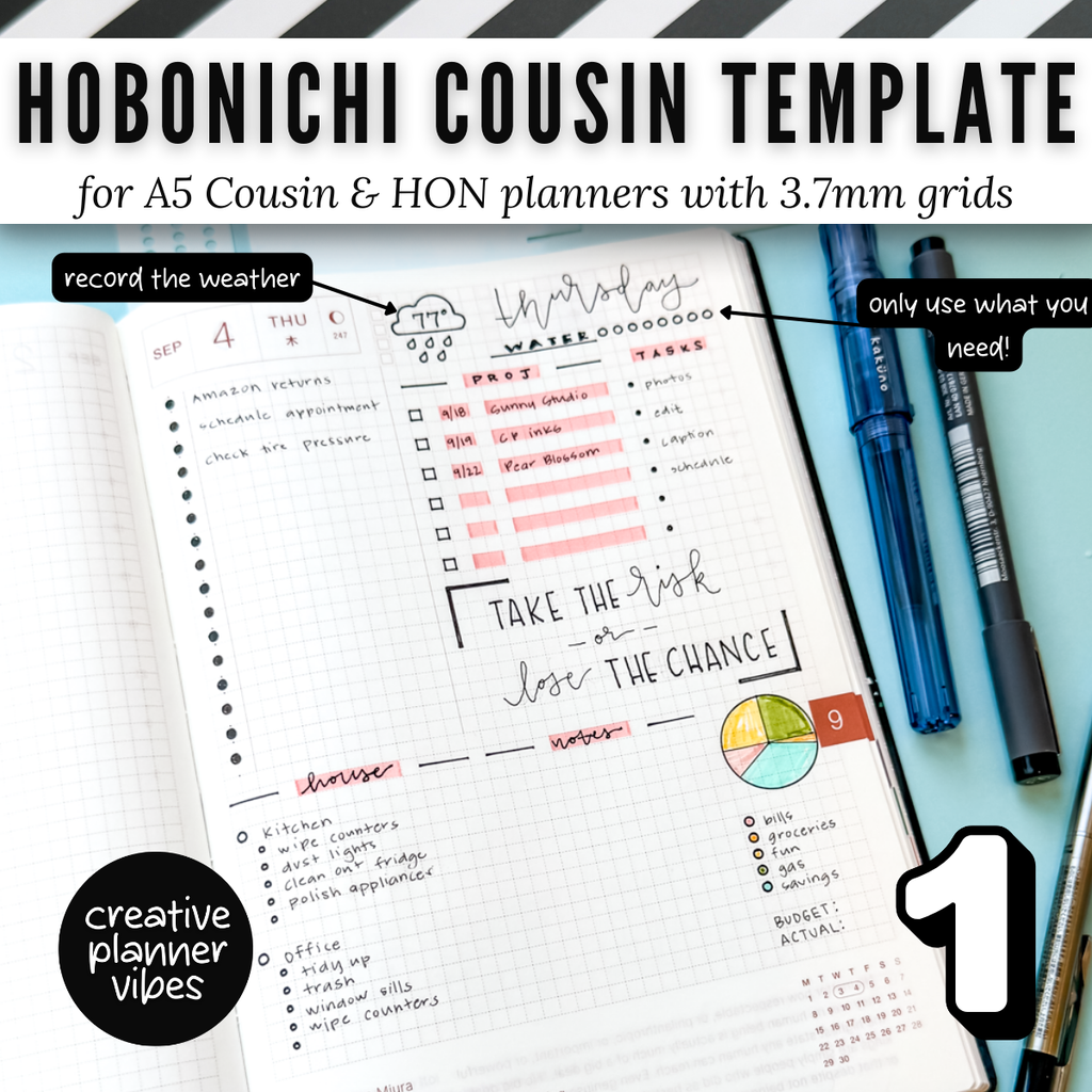 Hobonichi Cousin Full Page Templates image 3