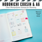 Hobonichi Cousin & A6 Everyday Essentials Clear Stamp Set | Clear Photopolymer Stamps for Planning | 4" x 8" image 3