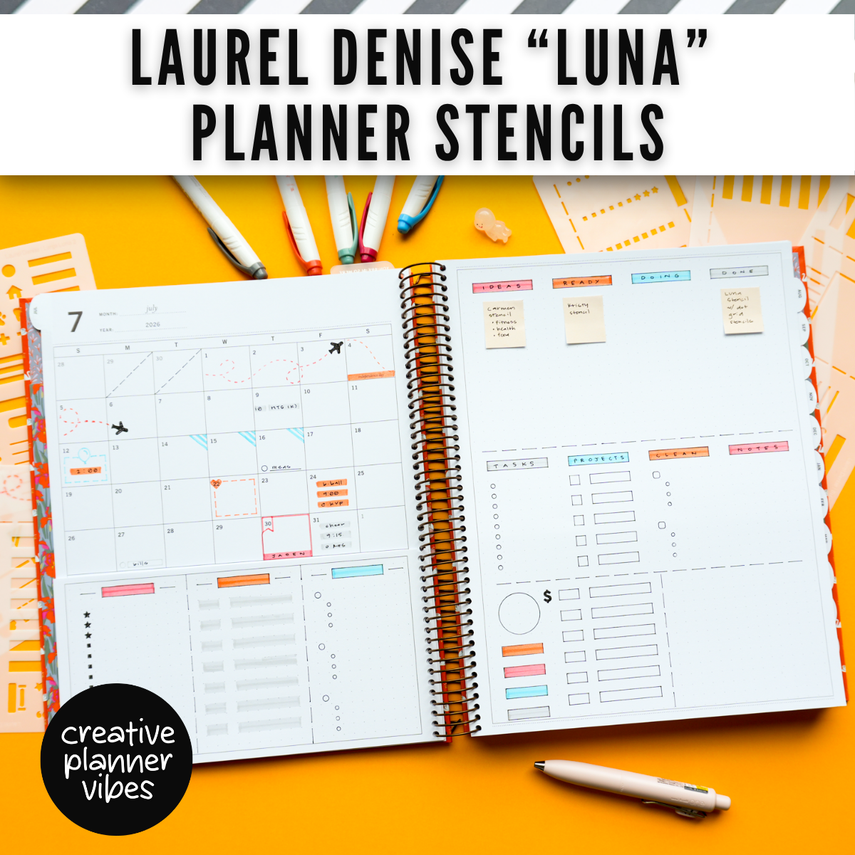 Laurel Denise 6mm Dot Grid Planner Stencils image 8