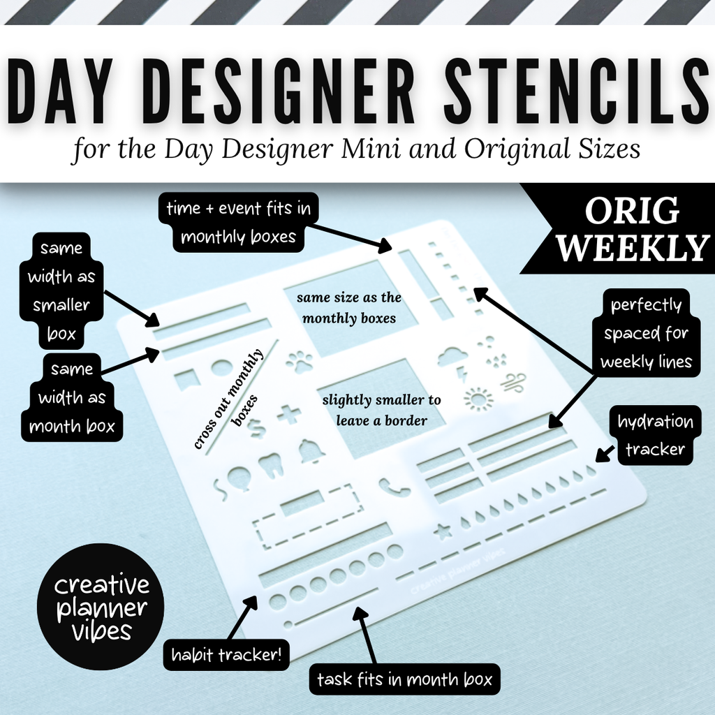 Day Designer Planner Stencils | Mini & Original | Weekly and Daily image 1