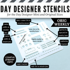 Day Designer Planner Stencils | Mini & Original | Weekly and Daily image 1