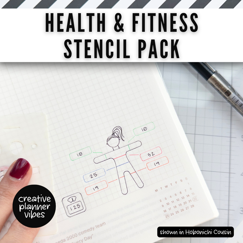 Health & Fitness Tracking Stencils 6-Pack image 6