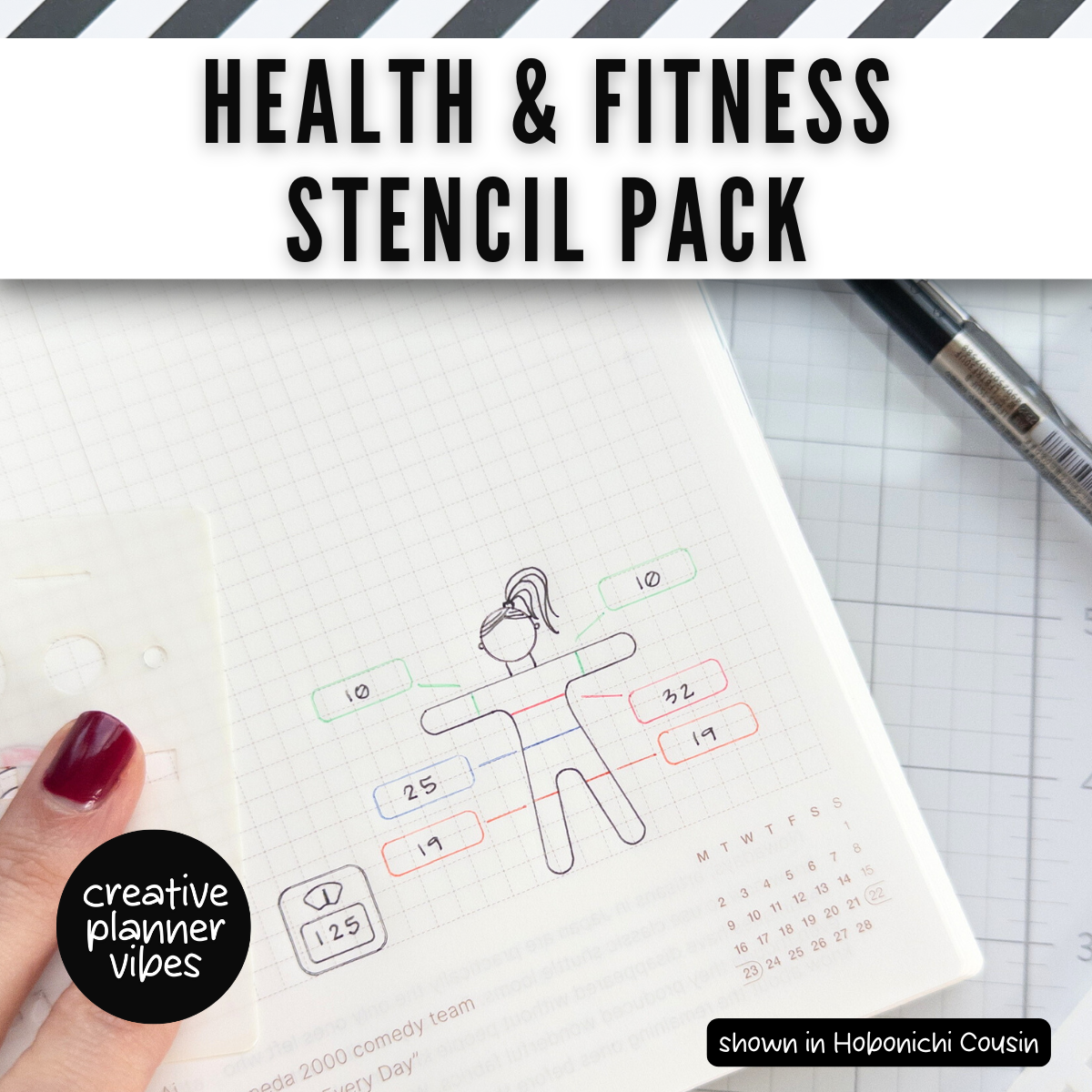Health & Fitness Tracking Stencils 6-Pack image 6