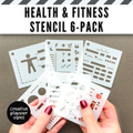 Health & Fitness Tracking Stencils 6-Pack image 0