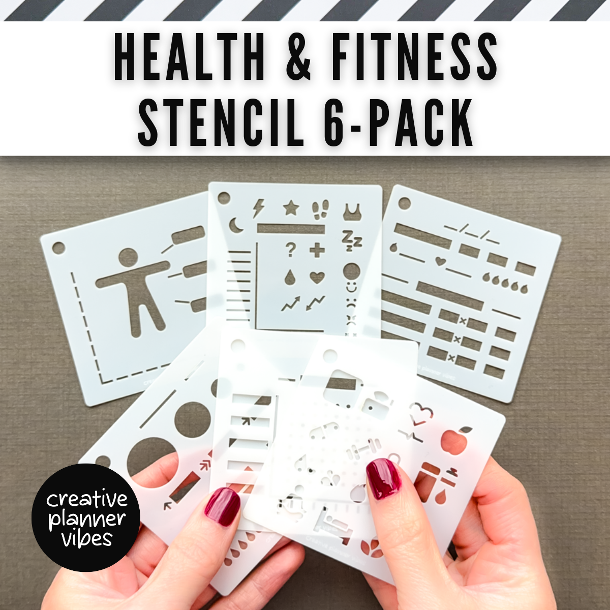Health & Fitness Tracking Stencils 6-Pack image 0