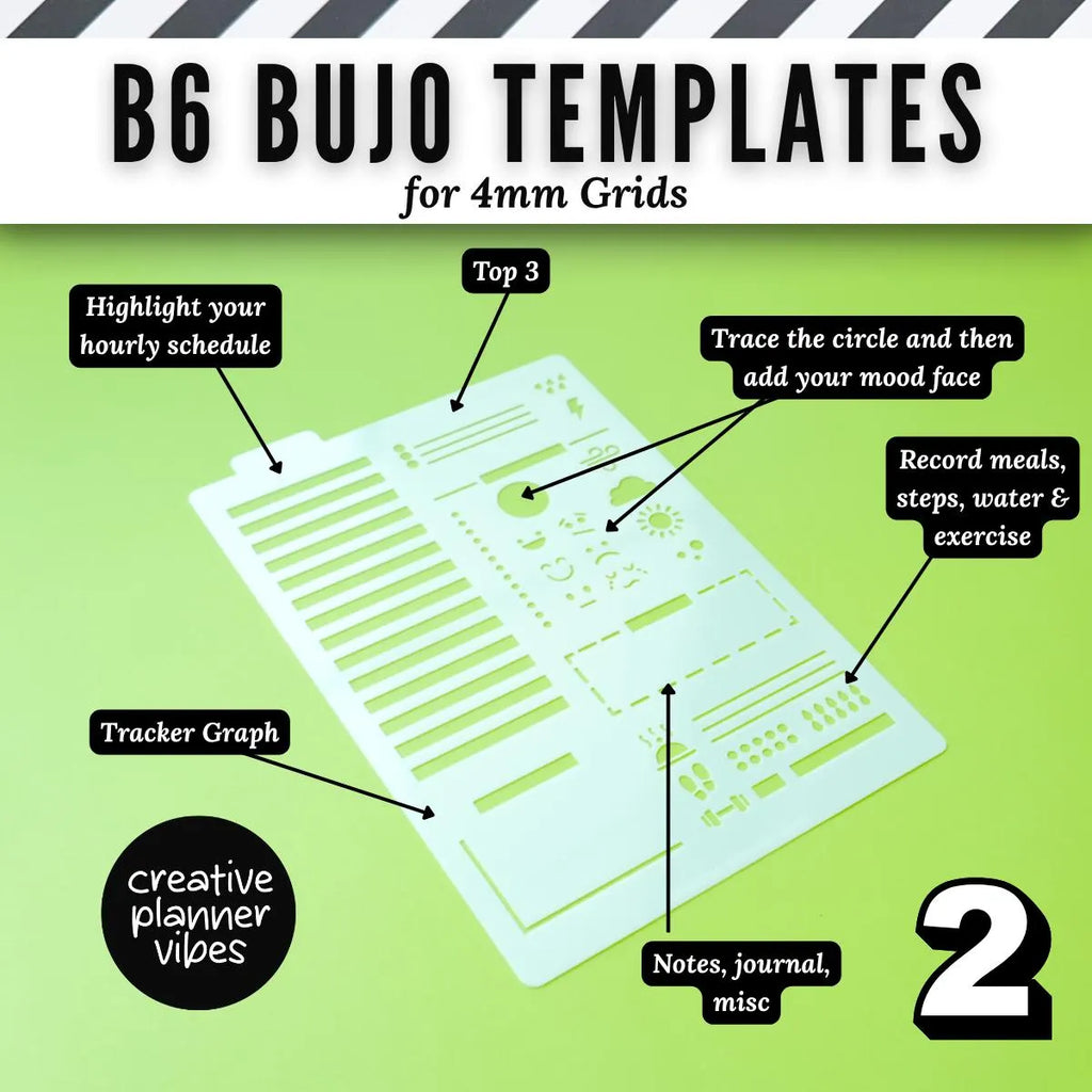 B6 Size | 4mm Grid Full Page Templates & Stencils for Planners, Notebooks, Bullet Journals image 4