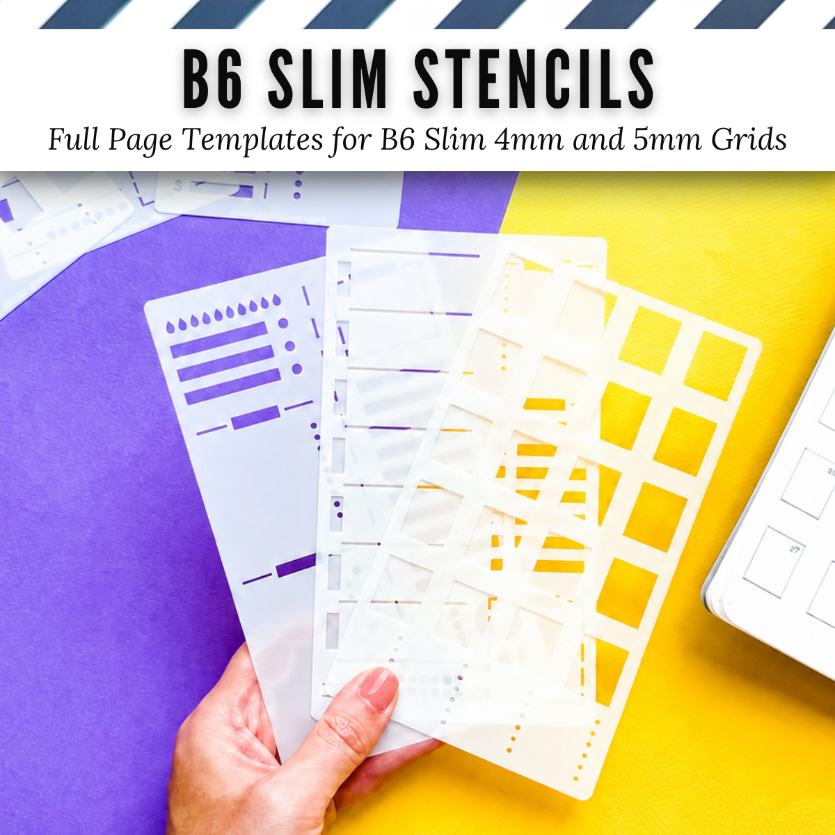 B6 Slim | 4mm and 5mm Full Page Templates & Stencils image 1