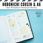 Hobonichi Cousin & A6 Everyday Essentials Clear Stamp Set | Clear Photopolymer Stamps for Planning | 4" x 8" image 4