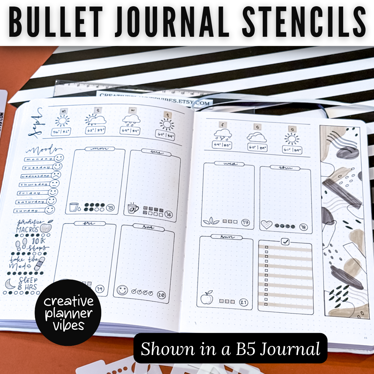 Bullet Journal 5mm Medium Stencils image 2