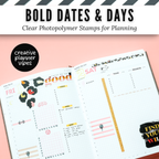 Bold Dates & Days Clear Photopolymer Stamps for Planning | 4" x 8" image 11