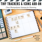 Tiny Trackers & Icons Add-on | Clear Photopolymer Stamps for Planning | 4" x 8" image 4