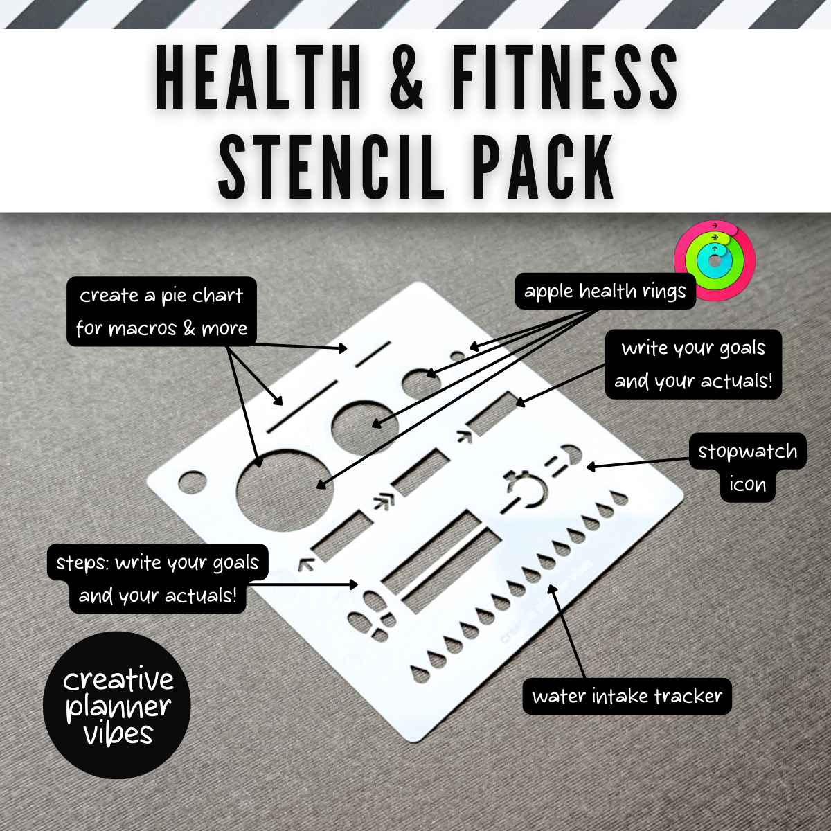Health & Fitness Tracking Stencils 6-Pack image 16