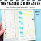 Tiny Trackers & Icons Add-on | Clear Photopolymer Stamps for Planning | 4" x 8" image 7