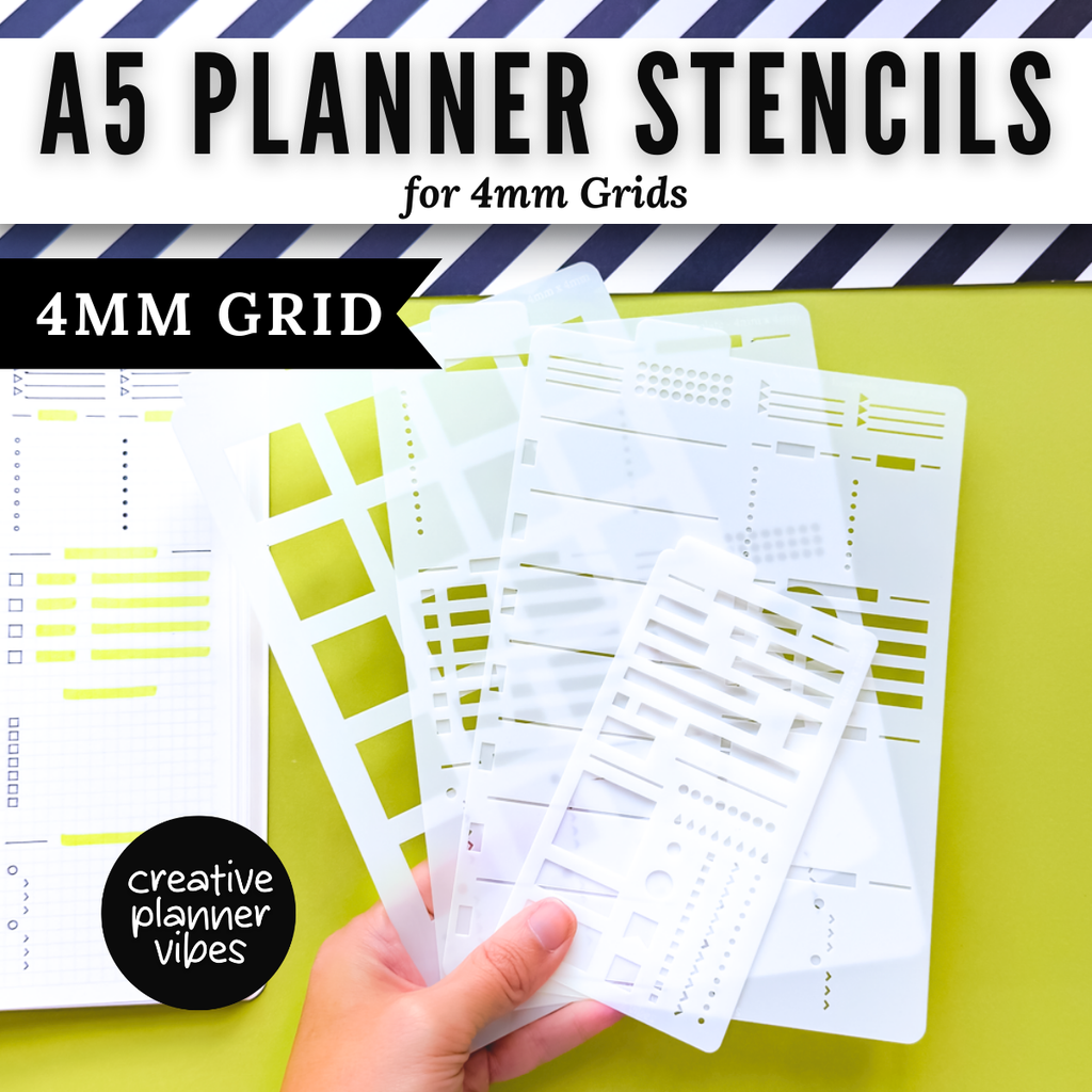 A5 | 4mm Grid Full Page Templates & Stencil image 0
