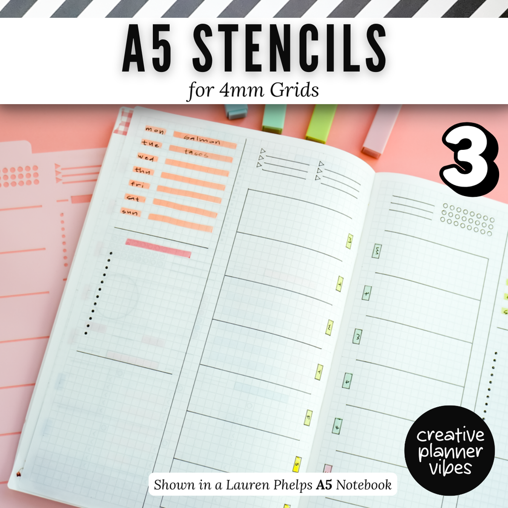 A5 | 4mm Grid Full Page Templates & Stencil image 16