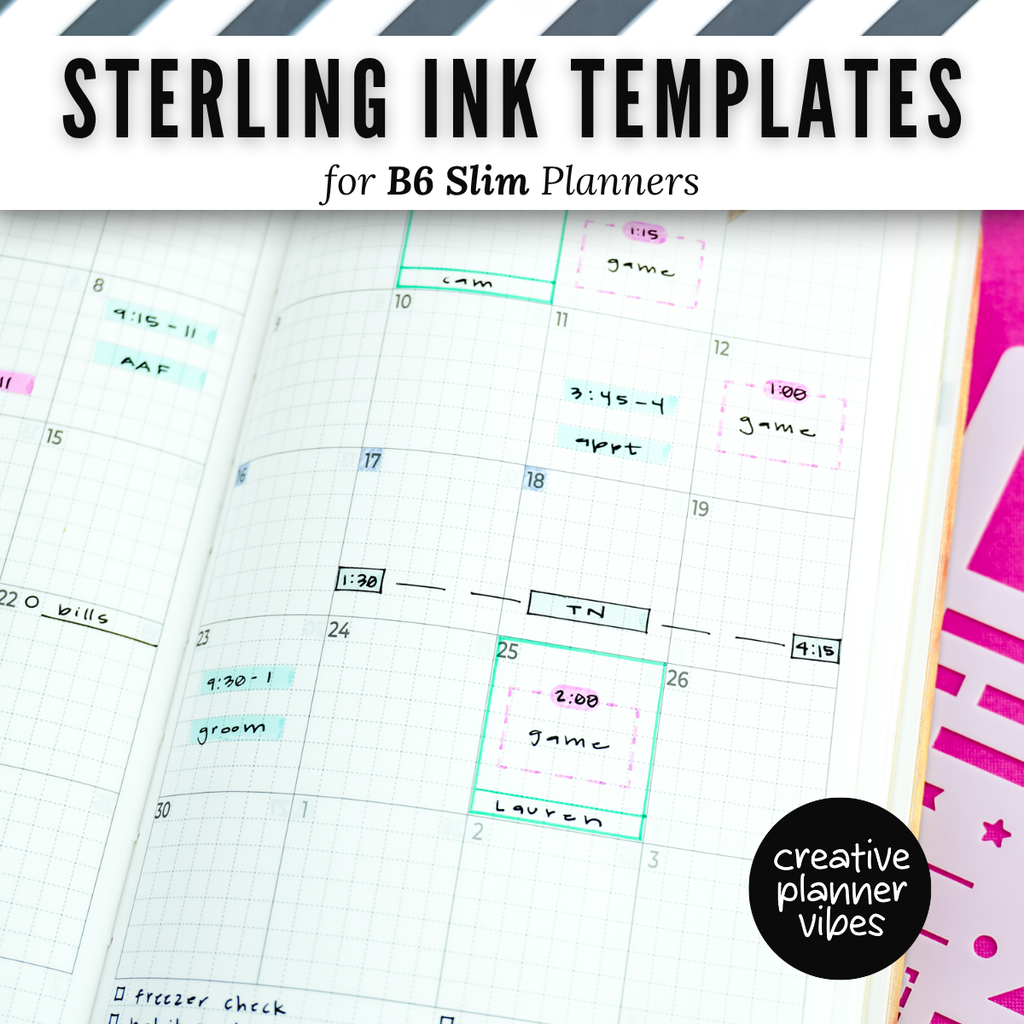 Sterling Ink B6 Slim Full Page Templates & Monthly Stencil image 13