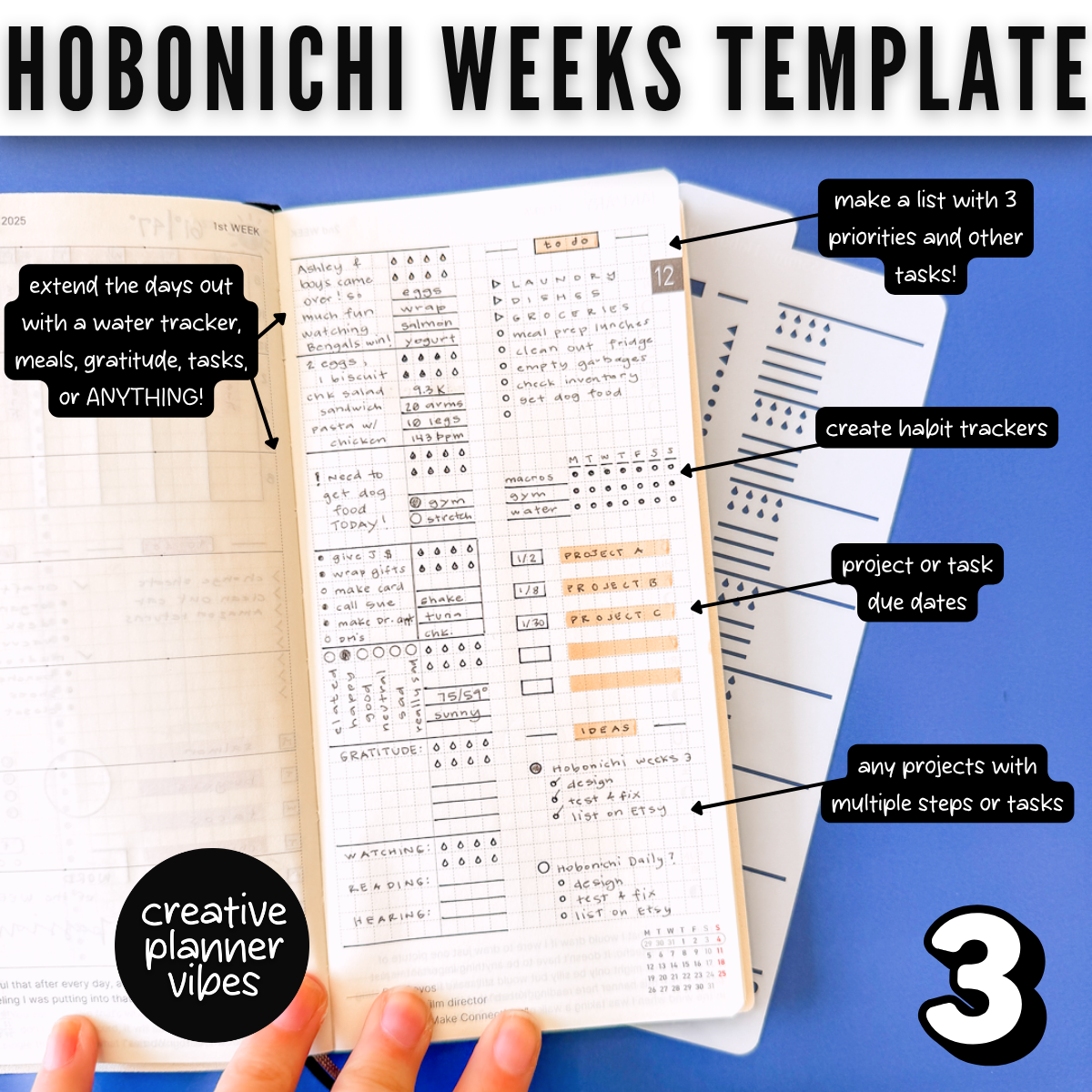 Hobonichi Weeks Full Page Template - Stencil 6 image 7