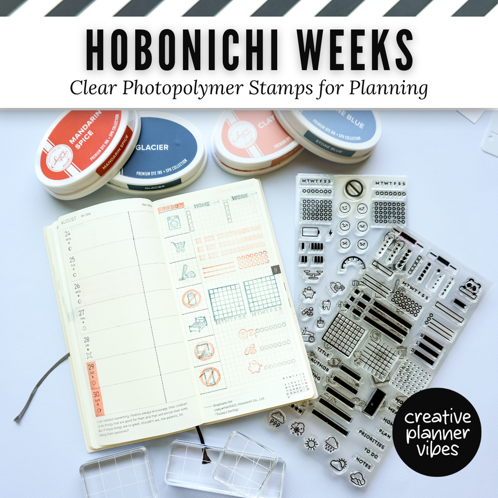 Hobonichi Weeks Everyday Essentials Clear Stamp Set | Clear Photopolymer Stamps for Planning | 4" x 8" image 6
