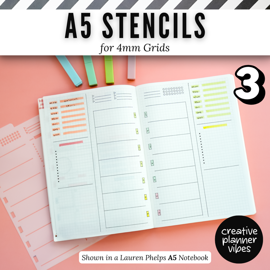 A5 | 4mm Grid Full Page Templates & Stencil image 15