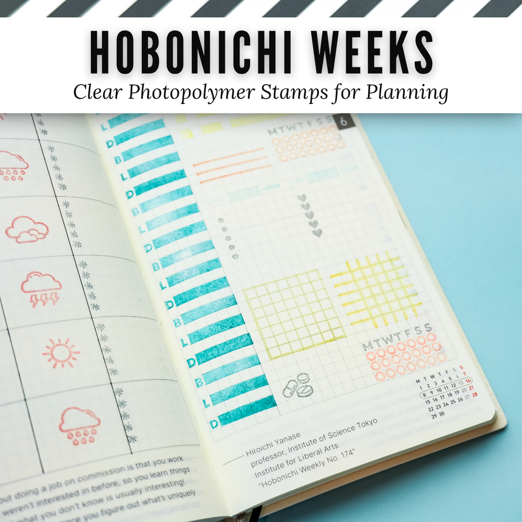 Hobonichi Weeks Everyday Essentials Clear Stamp Set | Clear Photopolymer Stamps for Planning | 4" x 8" image 5