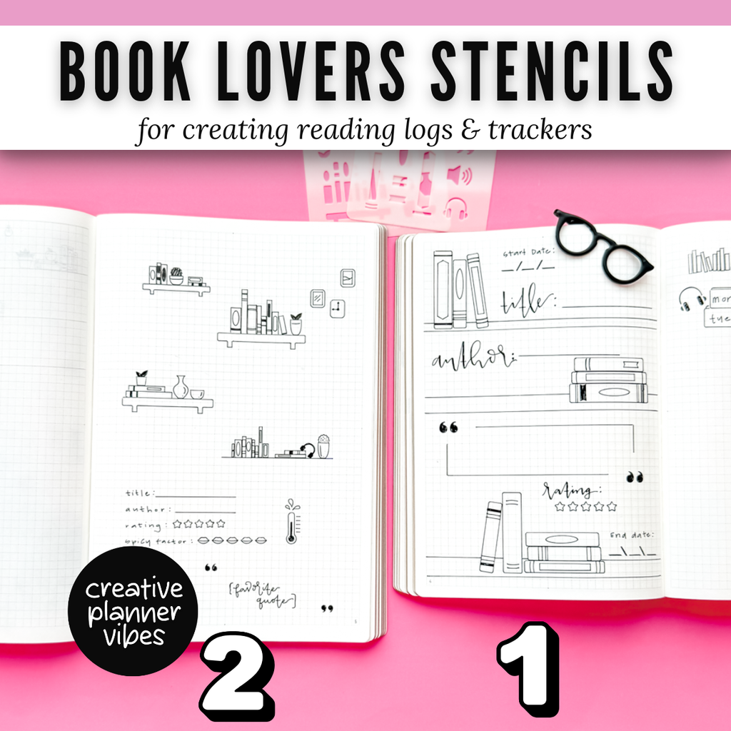 Book Lover's Reading Log Stencil image 1