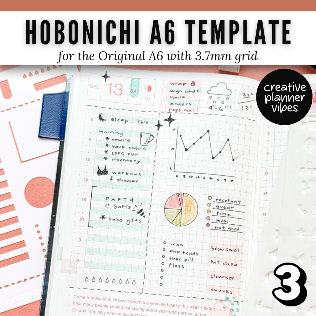 Hobonichi Original A6 Full Page Template Stencil image 13