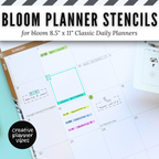 Bloom Classic Daily Planner Stencils | 8.5x11" and 5.5" x 8.25" Sizes image 7